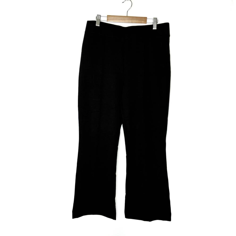 Liz Claiborne Black Kick Flare Crop Dress Pants Rayon Blend NWT Womens Medium